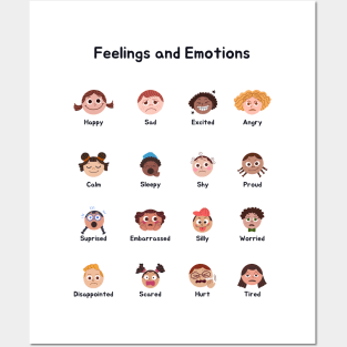 emotions and feelings set of stickers for every day Posters and Art